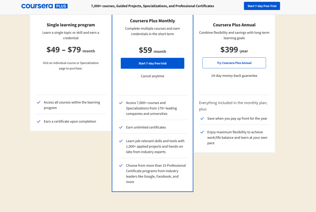 coursera pricing plan - Coursera Plus review