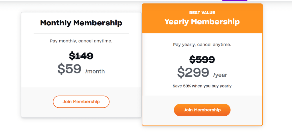 Mindvalley monthly and yearly membership pricing