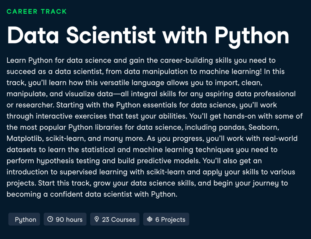 Data Scientist with Python-DataCamp