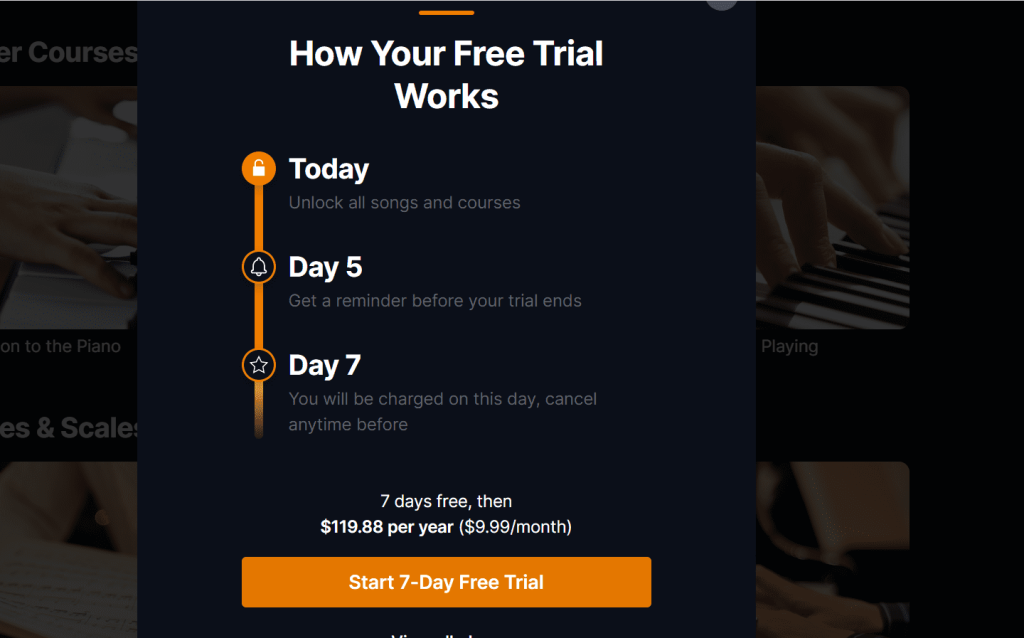 click on the start 7 day free trial