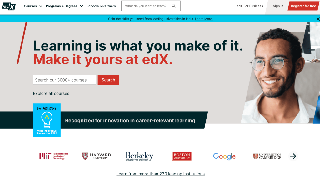 edx homepage