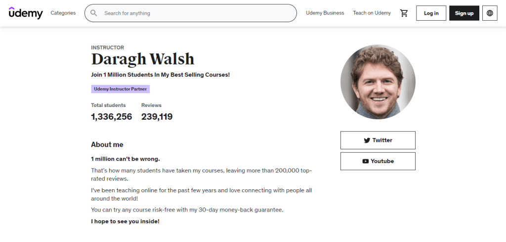 Daragh Walsh- udemy instructor