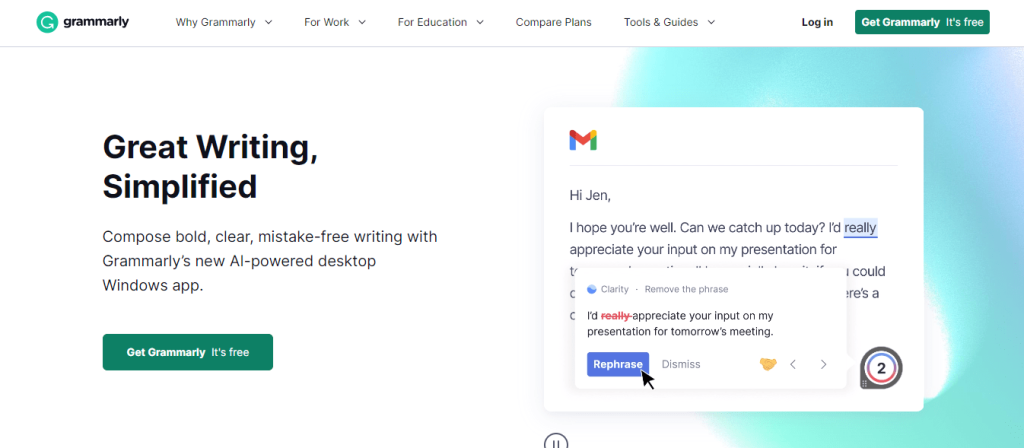 Grammarly official page