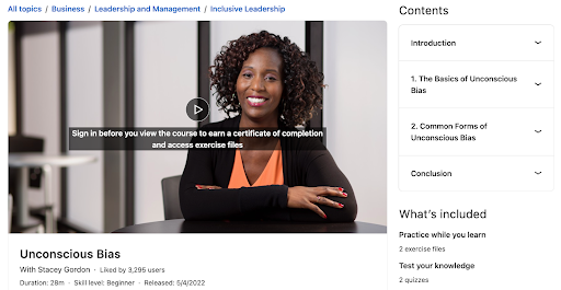 LinkedIn Learning- Unconscious Bias by Stacey Gordon
