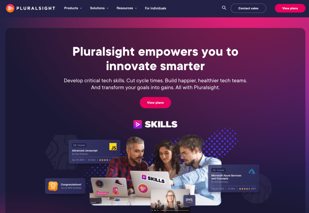 Pluralsight homepage
