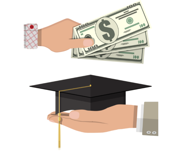 Students graduating with loans or debts