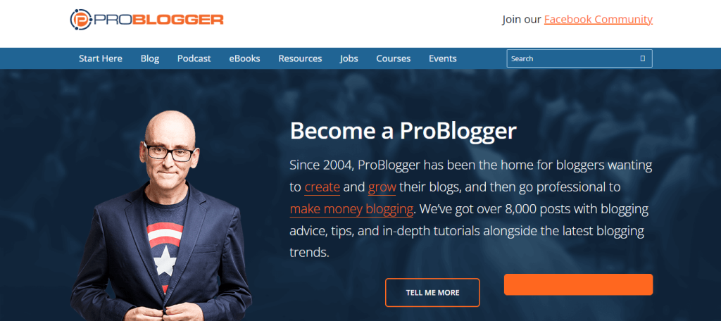 Problogger official page- Freelancing Websites for Writers