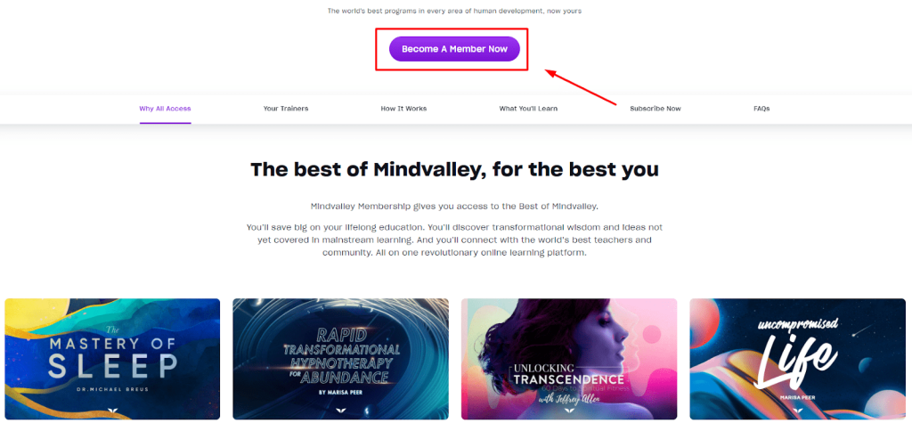 Click on Become a Member button- Mindvalley Black Friday