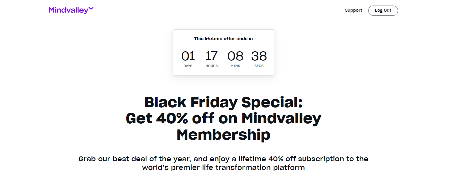 Go to the Mindvalley yearly membership plan page
