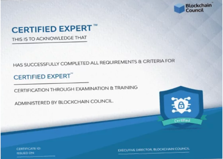 Blockchain Council Certificate