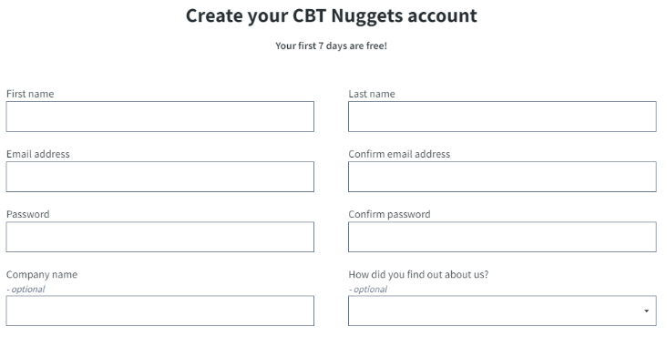 Create Your CBT Nuggets Account