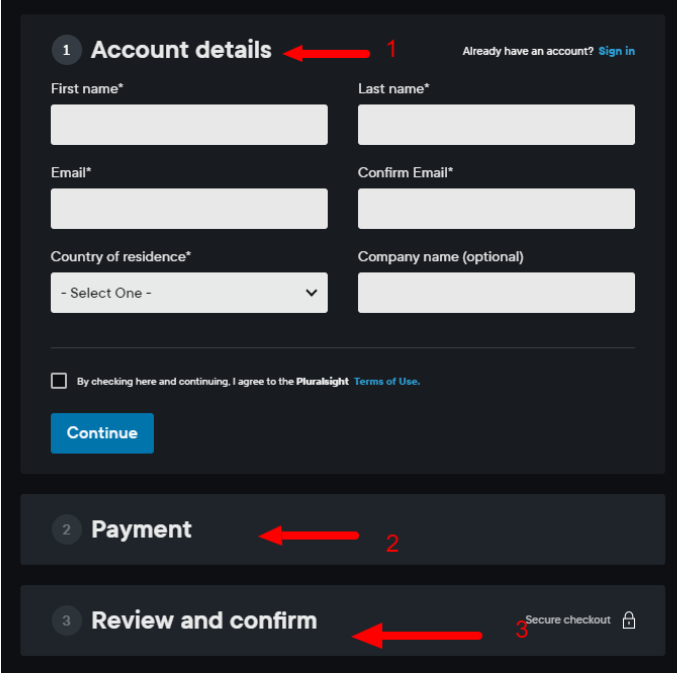 Enter Your Account details