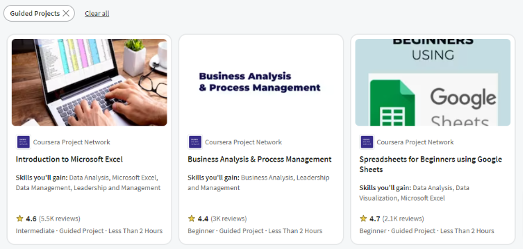 Guided Projects on Coursera Plus