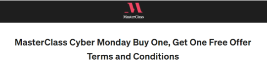 MasterClass Cyber Monday Deal