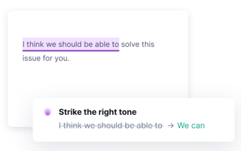 Grammarly Suggestion preview