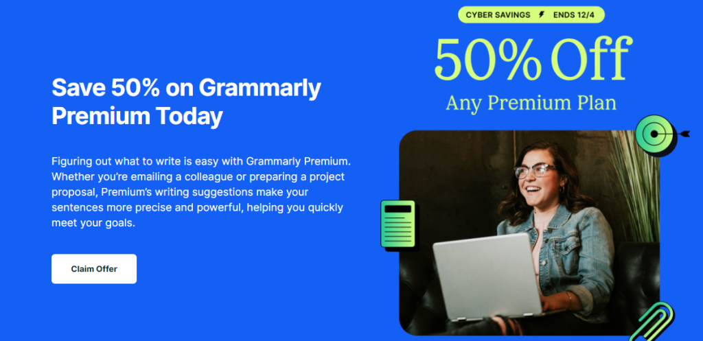 Grammarly Premium Plan Save 50%