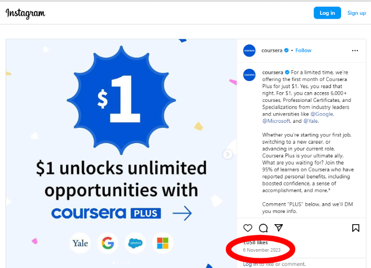 Coursera Plus $1 Offer