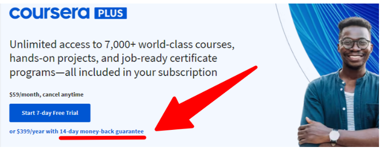 Coursera Plus Money Back Guarantee