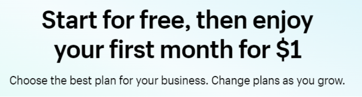 Shopify $1 First Month
