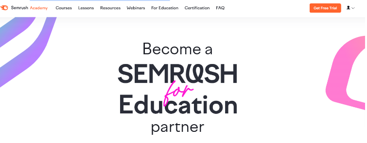 Visit the Semrush for Education page