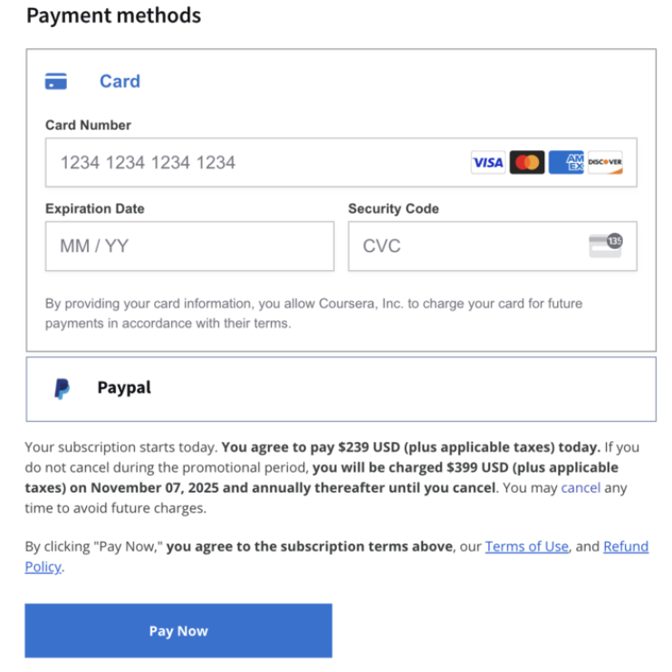 Choose Your Payment Method