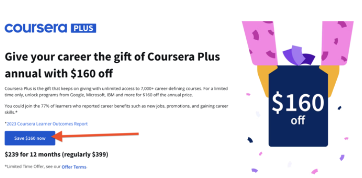 Coursera Special Offer Page