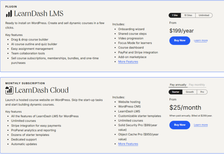 LearnDash Pricing Plans