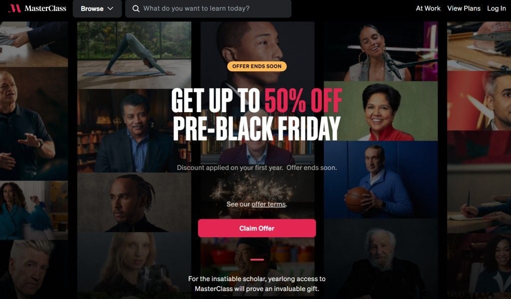 MasterClass Pre-Black Friday Offer MasterClass Pre-Black Friday Offer