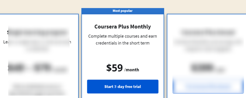 Coursera Monthly Plan