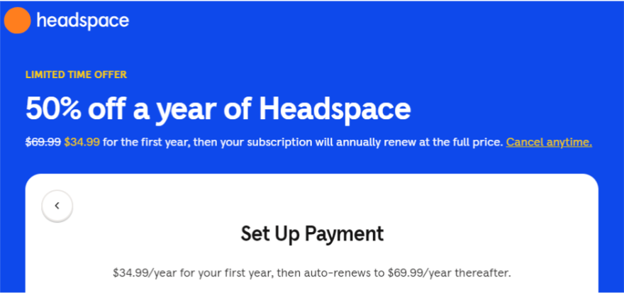 Headspace Discount Page 