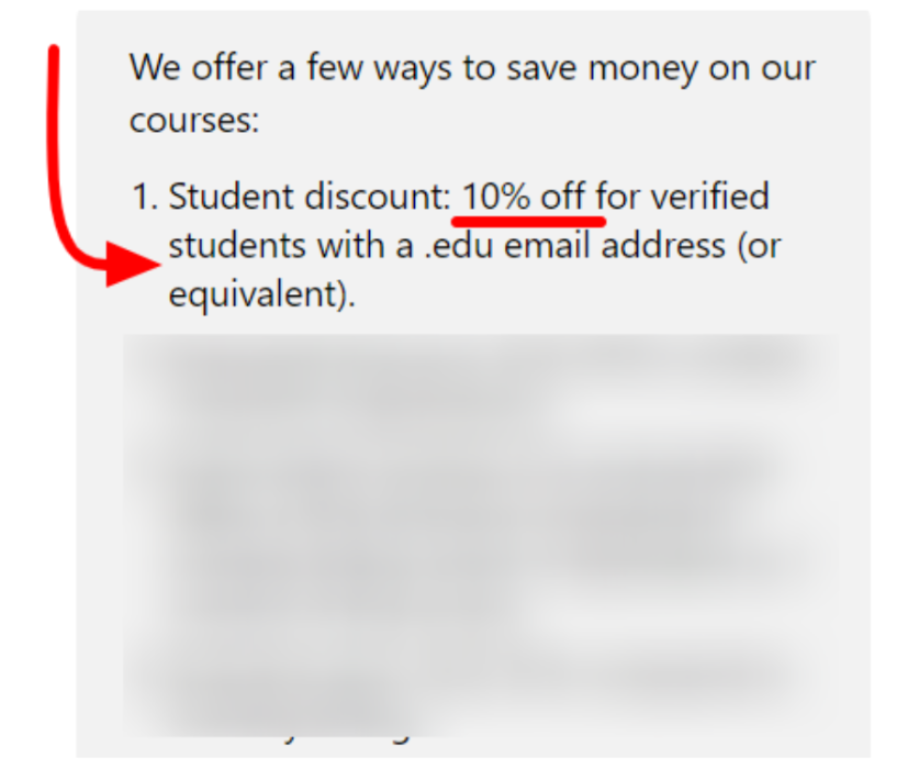 Student Discount Program