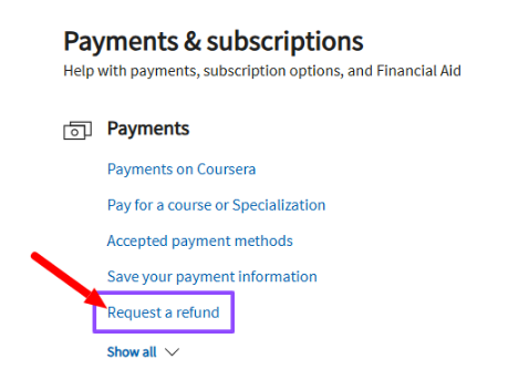 Request a refund