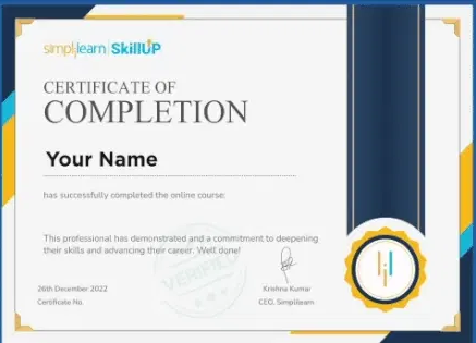 Simplilearn Certificate