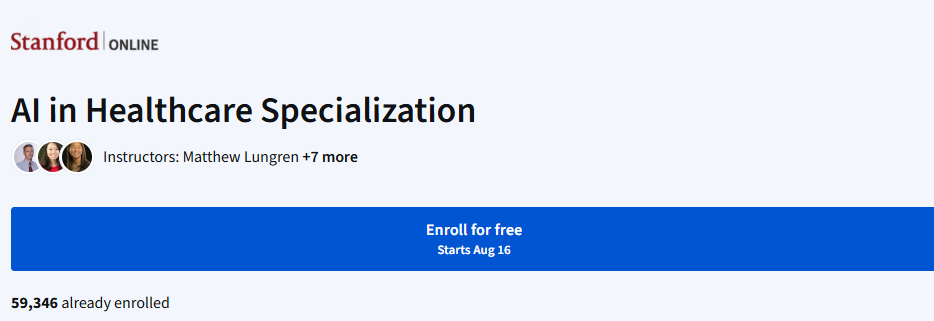 AI in Healthcare Specialization Course