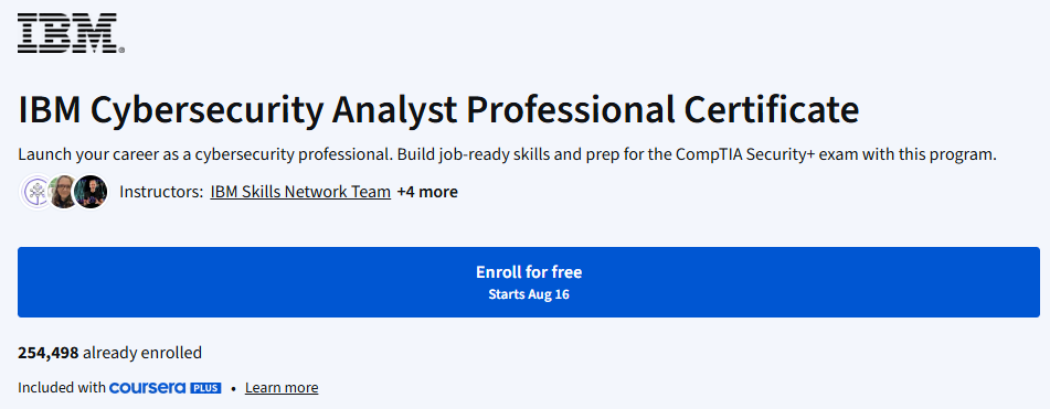 IBM Cybersecurity Analyst Professional