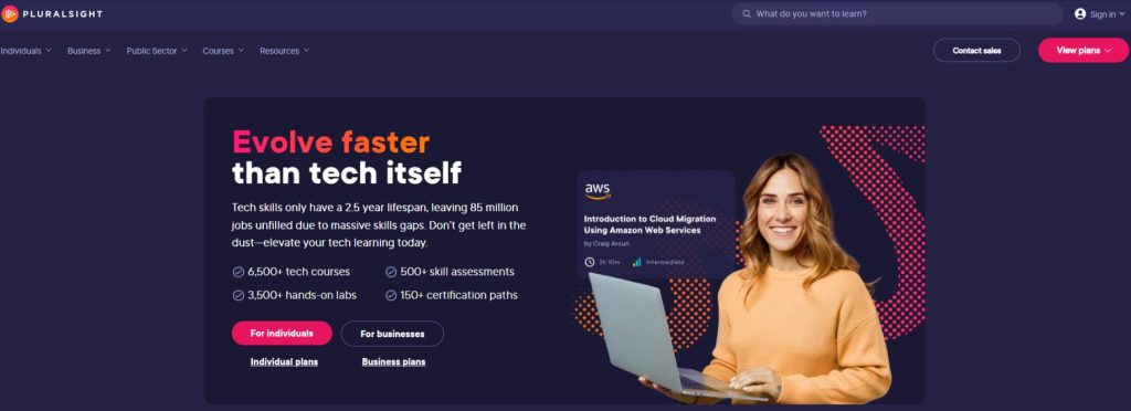 Pluralsight Homepage