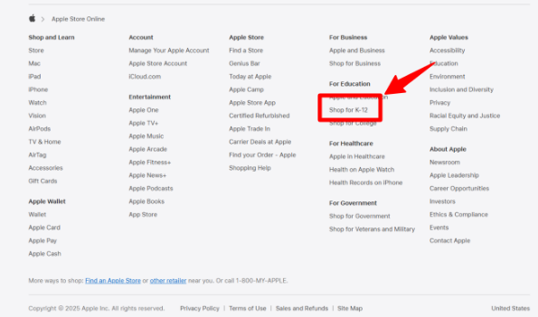 Visit Apple's Education Store online