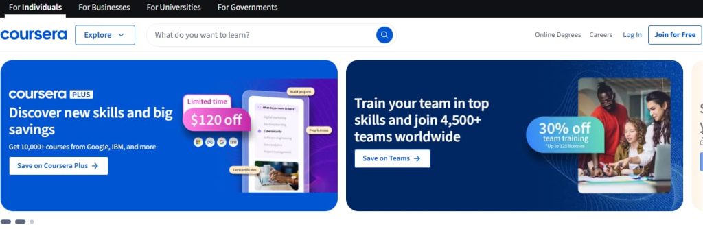 Coursera Homepage