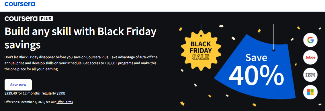 Coursera 40% Offer 