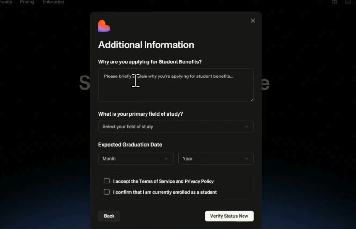 Fill the additional information form