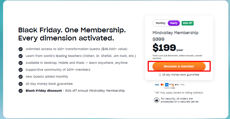 Mindvalley Black Friday Pricing